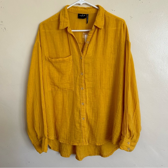 Urban Outfitters Tops - NWT Urban Outfitters Cotton Gauzy Button Down Oversized Long Sleeve Shirt - Med